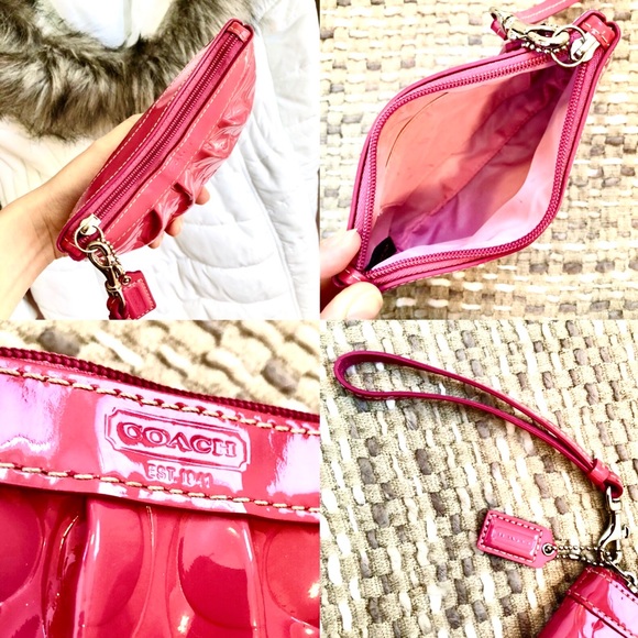 COACH⚡️Authentic Pink Pattern Leather Wristlet - Picture 6 of 9